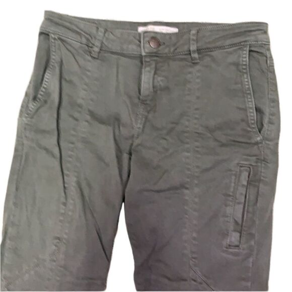 Zara Army Olive Green Denim Pants Ladies 4 - Picture 2 of 8